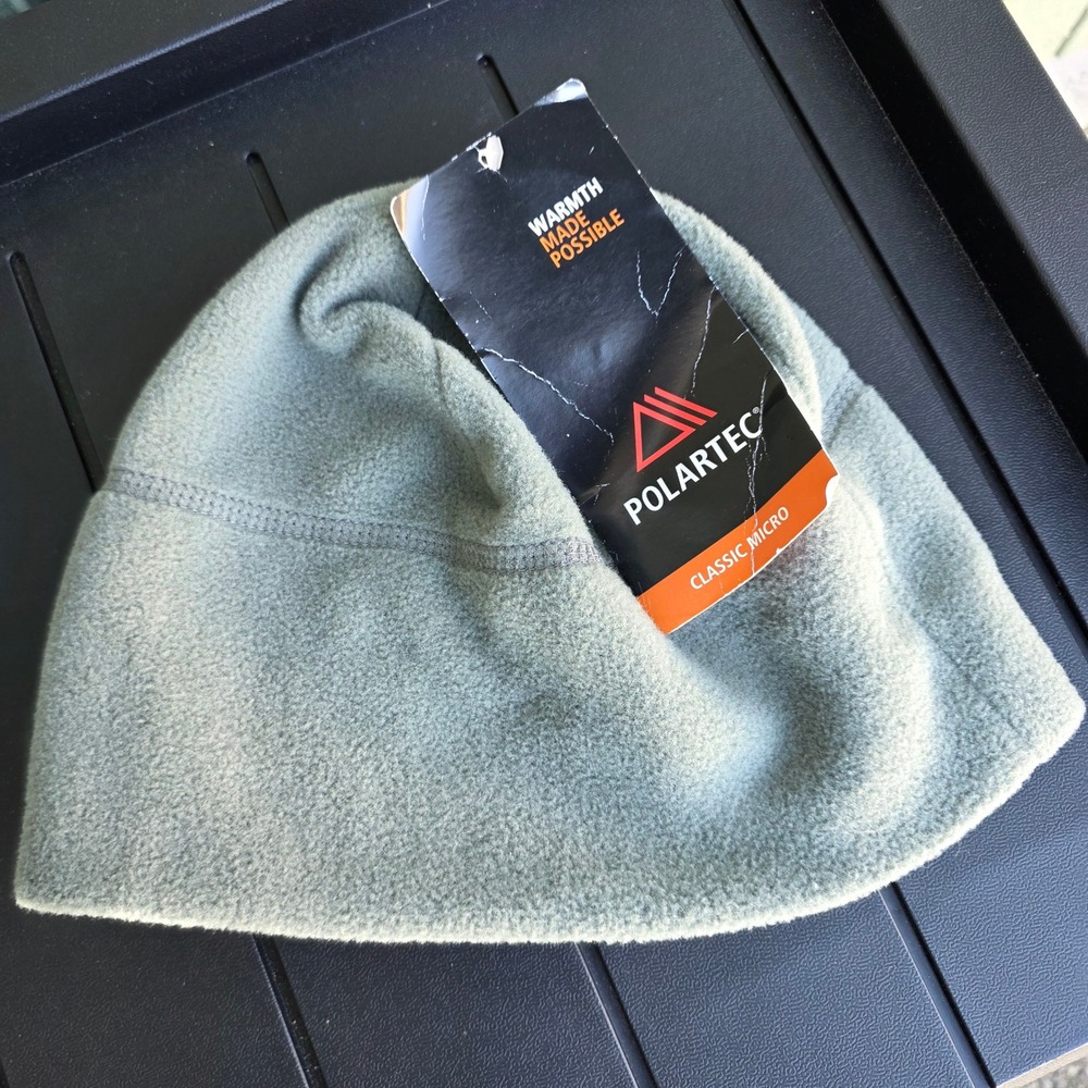 Polartec Microfleece Beanie Unisex One Size Sage Green Warm Lightweight Cap
